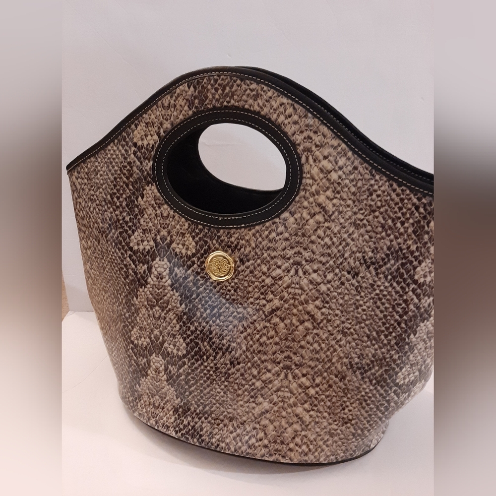 Anna Griffin Snakeskin Pattern Tote Bag Brown